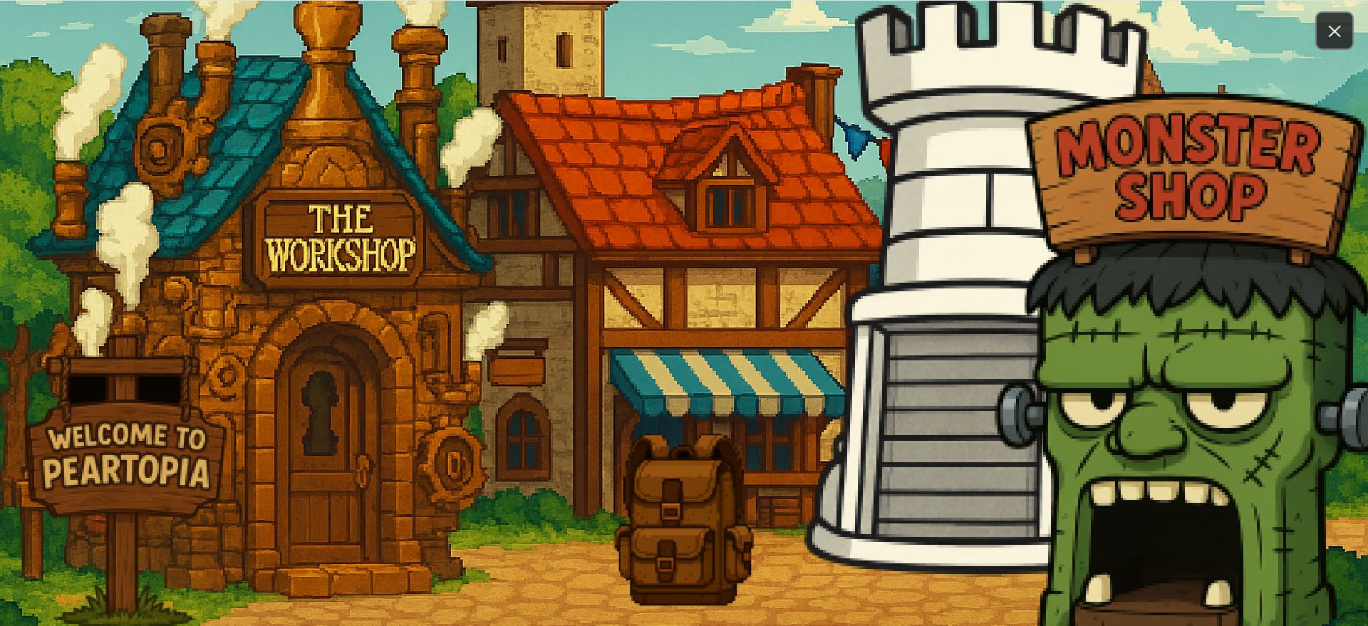 Welcome to Peartopia — the animated chess world on CohenChessClub.com featuring the Workshop, Monster Shop, and capybara companions that students earn through play